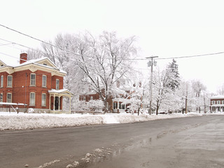 small village in winter