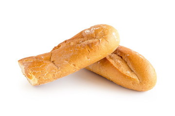 freshly baked bread isolated on white background