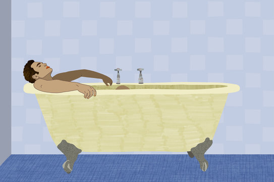 Guy taking a bath 