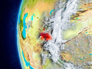 Tajikistan on Earth from space