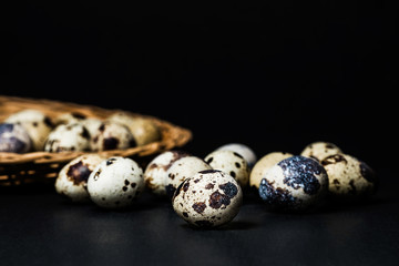 Obraz premium quail eggs, colorful eggs, diet food