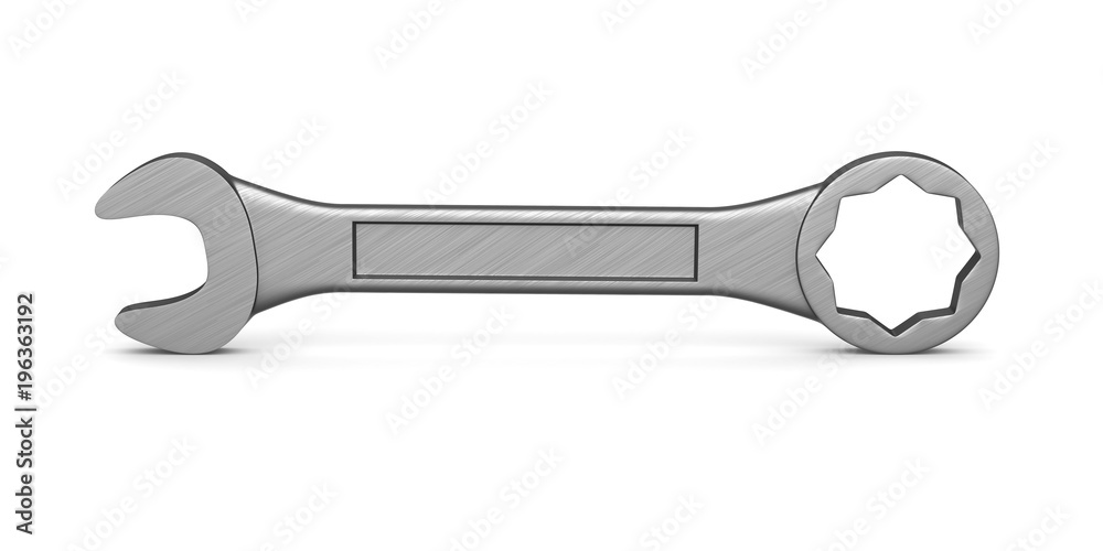 Wall mural spanner on white background. isolated 3d illustration