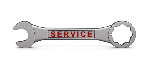 spanner on white background. Isolated 3D illustration