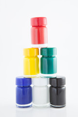 Bottles poster color isolated on white background