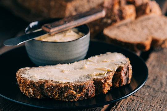 Rustic bread with butter