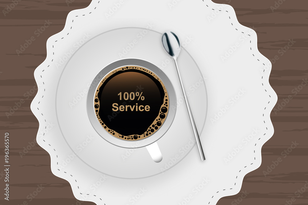 Canvas Prints kaffeetasse mit untertasse - 100 prozent service