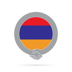 Armenia flag handshake icon. agreement, welcome, cooperation concept