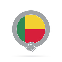 Benin flag handshake icon. agreement, welcome, cooperation concept