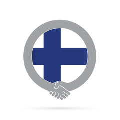 Fototapeta premium Finland flag handshake icon. agreement, welcome, cooperation concept