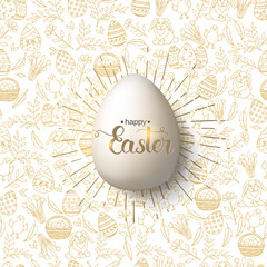 Easter egg with hand made trendy lettering 