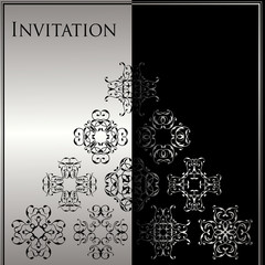 Retro invitation  card with lace elements and place for text          