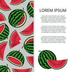 Bright vector watermelons banner template
