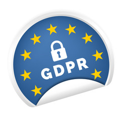 GDPR General Data Protection Regulation sticker concept blue