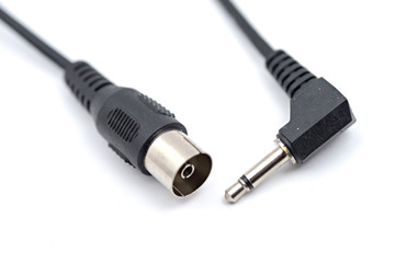 audio cable isolated on white background