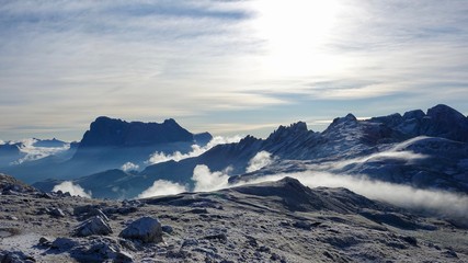 Naklejka na ściany i meble Fernblick über die Dolomiten, Bergwanderung