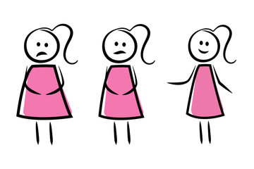 Frau nimmt Gewicht ab