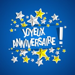 Happy Birthday celebration greeting card vector Illustration