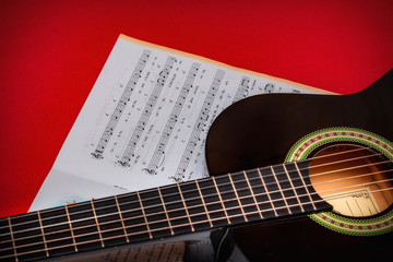 Fototapeta na wymiar Classical acoustic guitar