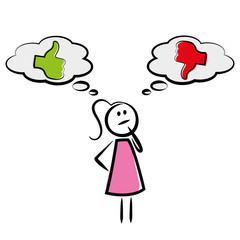 Frau denkt nach - Ja oder Nein