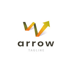 Growth logo with arrow up for success business identity isolated on white background. Modern company symbol.