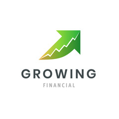 Growing financial success business logo. Modern graph symbol. Company icon template.