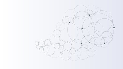 Abstract background. Modern technology illustration with mesh. Geometric pattern with circles.