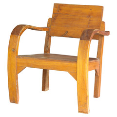 wooden chair isolated on white with clipping path