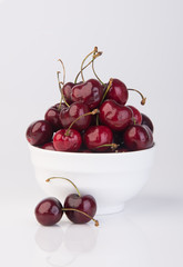 Fresh cherry berry on background