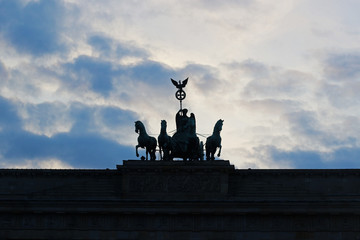 Obraz premium silhouette of the Quadriga at Brandenburger Tor, Berlin