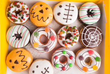 Assorted donuts donuts on a background