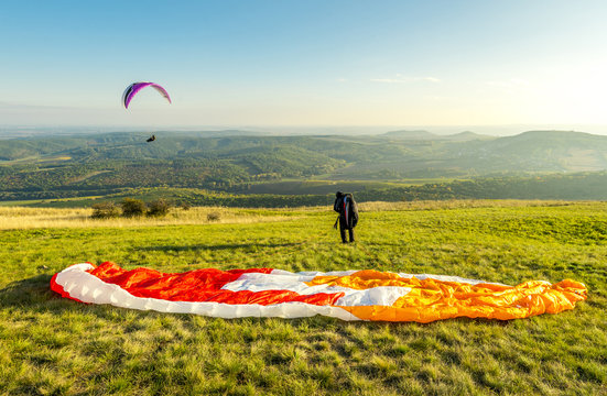 Paraglider on the ground