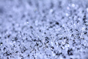 Macro view of frozen ice crystals