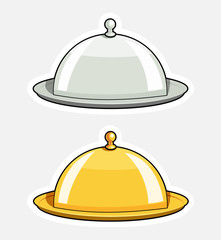 Tray with lid. Kitchen tableware. Isolated white background.