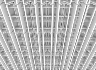 3d rendering. View from under of Abstract gray connected pattern conncrete bridge background.