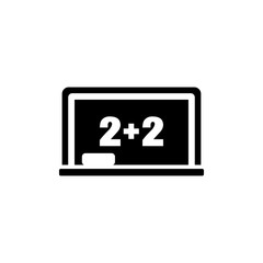 Blackboard Math Lesson. Flat Vector Icon. Simple black symbol on white background