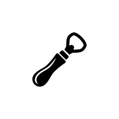 Bottle Opener. Flat Vector Icon. Simple black symbol on white background