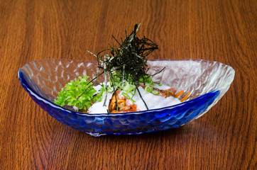 japanese cuisine. sashimi on the background