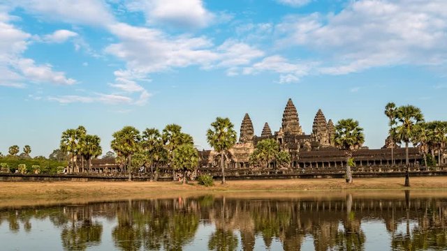 Angkor Wat temple timelapse, Siem Reap, Cambodia 4K Time lapse