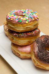 fresh donuts on a plate