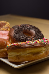 fresh donuts on a plate