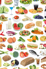 Hintergrund Essen und trinken Lebensmittel gesunde Ernährung Obst Gemüse Früchte Freisteller