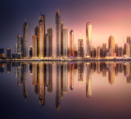 Dubai Marina bay view from Palm Jumeirah, UAE