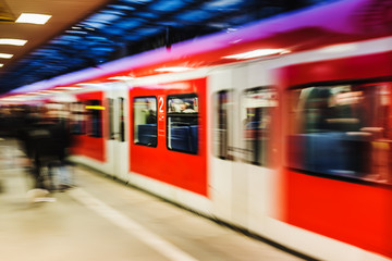 train at a railway in motion blur