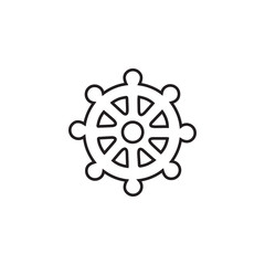 Wheel of Dharma licon linear of Buddhism and Hinduism flat icon for apps and websites