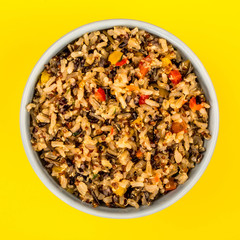 Obraz na płótnie Canvas Healthy Vegetarian Or Vegan Meal Of Rice And Quinoa