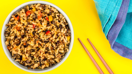 Healthy Vegetarian Or Vegan Meal Of Rice And Quinoa