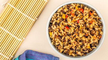 Healthy Vegetarian Or Vegan Meal Of Rice And Quinoa