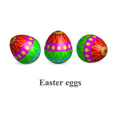 Colourful Easter Eggs on white background