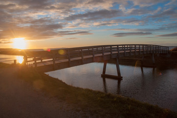 Fototapeta na wymiar Sonnenuntergang am Frederik VIIs Kanal bei Lögstör Dänemark