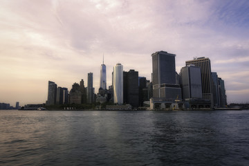 Fototapeta na wymiar Atardecer skyline Nueva York